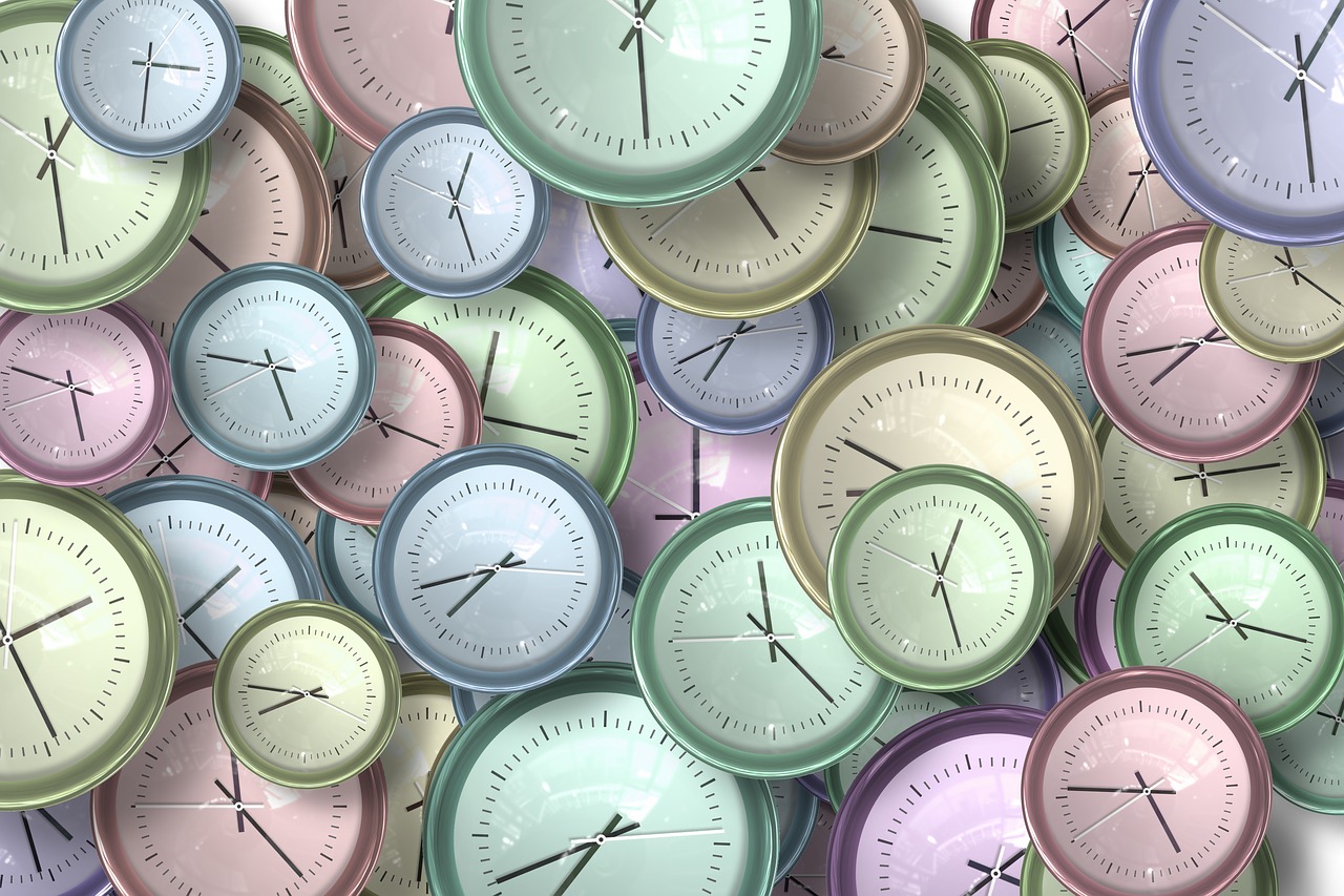 clocks representing timekeeping
