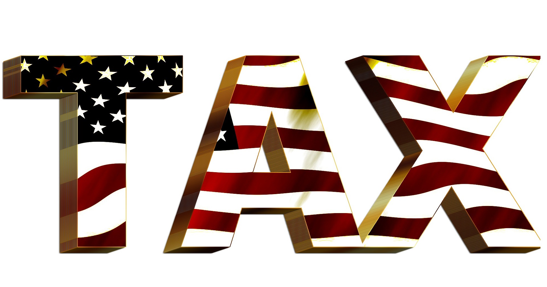 taxes with american flag